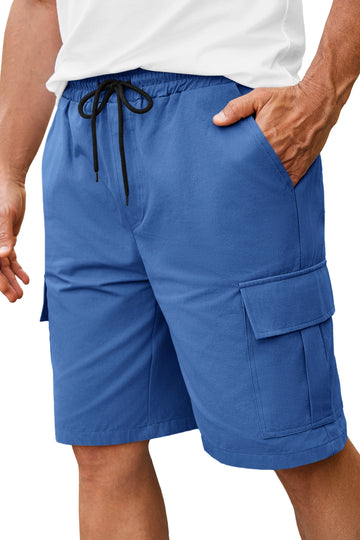 Runcati Mens Blue Cargo Shorts