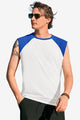 Runcati Mens Blue Casual Raglan Sleeves Workout Tank Tops
