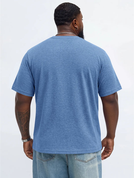 Runcati Mens Blue Crew Neck Casual T-Shirt