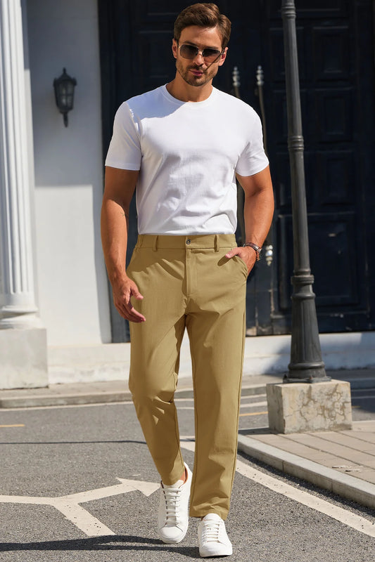 Runcati Mens Brown Golf Pants