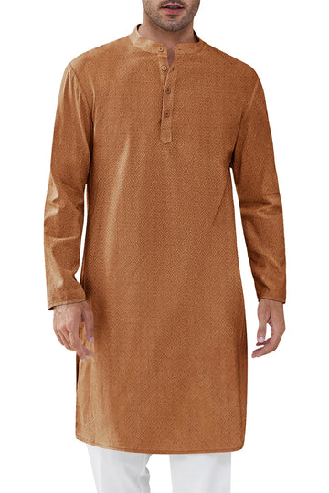 Runcati Mens Brown Kaftan Robe