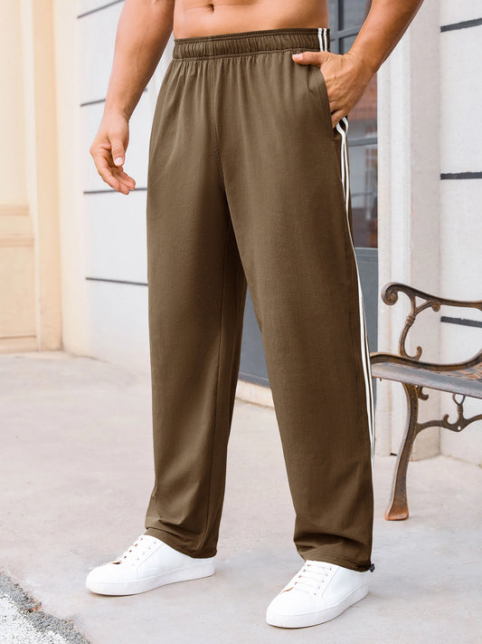 Runcati Mens Brown Y2K Parachute Track Pants