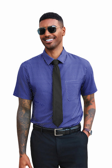 Runcati Mens Dark Blue Button Down Shirts