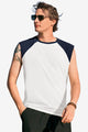 Runcati Mens Dark Blue Casual Raglan Sleeves Workout Tank Tops