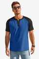 Runcati Mens Dark Blue Henley Shirts