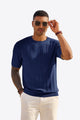 Runcati Mens Dark Blue Knit Short Sleeve T-Shirts