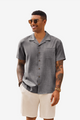 Runcati Mens Dark Grey Button Down Shirt