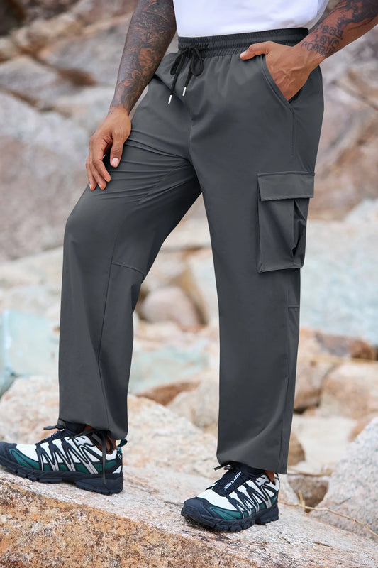 Runcati Mens Dark Grey Cargo Pants