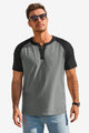 Runcati Mens Dark Grey Henley Shirts