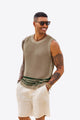 Runcati Mens Dark Khaki Sleeveless Tank Tops