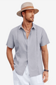 Runcati Mens Grey Cuban Guayabera Shirts