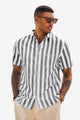 Runcati Mens Grey Striped Button Down Shirts