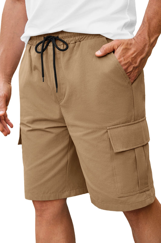 Runcati Mens Khaki Cargo Shorts