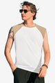 Runcati Mens Khaki Casual Raglan Sleeves Workout Tank Tops