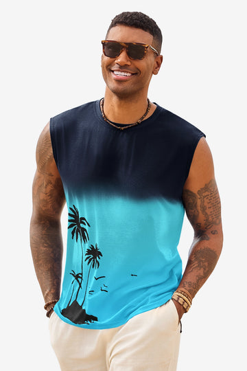 Runcati Mens Lake Green Graphic Tank Tops