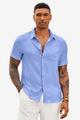 Runcati Mens Light Blue Button Down Shirts