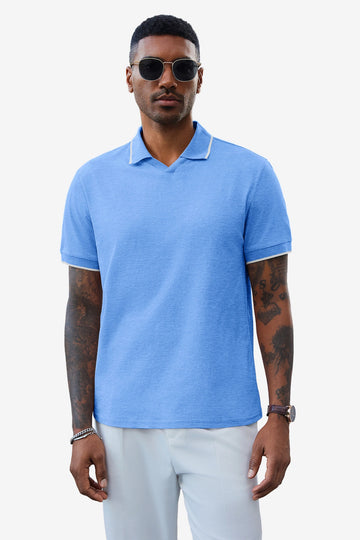 Runcati Mens Light Blue Polo Shirts