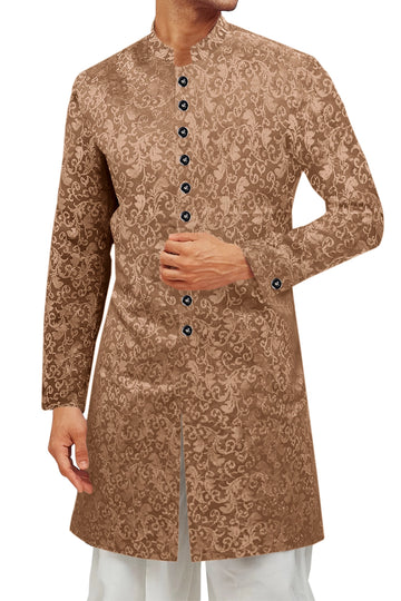 Runcati Light Brown Kurta Sherwani Coats