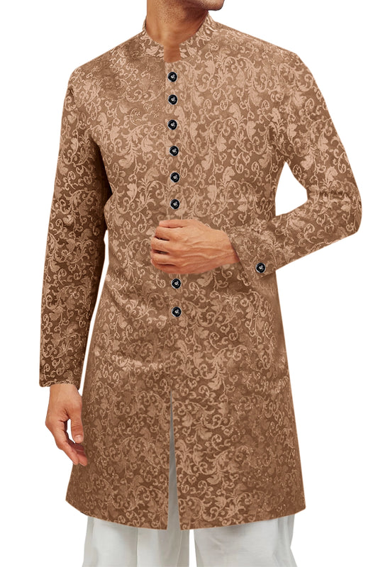 Runcati Light Brown Kurta Sherwani Coats