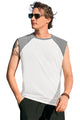 Runcati Mens Light Grey Casual Raglan Sleeves Workout Tank Tops