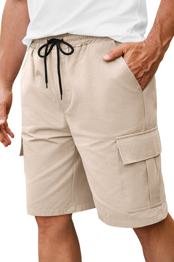Runcati Mens Light Khaki Cargo Shorts