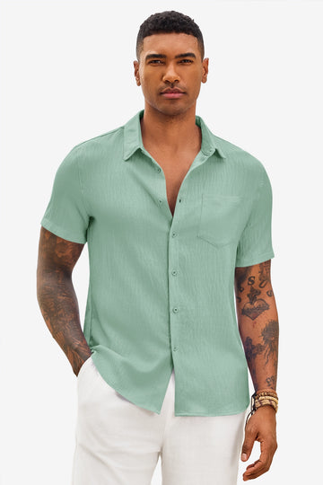 Runcati Mens Mint Button Down Shirts