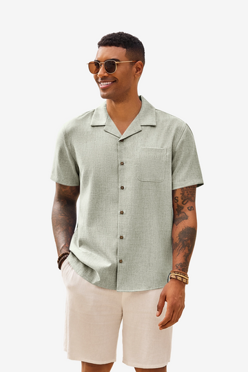 Runcati Mens Mint Color Button Down Shirt