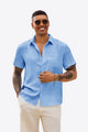 Runcati Mens Sky Blue Button Down Shirts