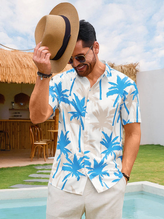 Runcati Mens Sky Blue Button Down Shirts