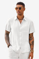 Runcati Mens White Button-down Shirts