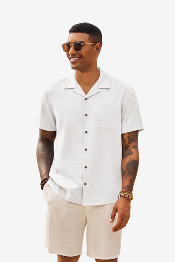 Runcati Mens White Button Down Shirt