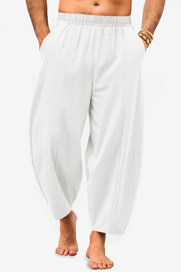Runcati Mens White Harem Pants