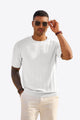 Runcati Mens White Knit Short Sleeve T-Shirts