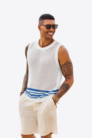 Runcati Mens White Sleeveless Tank Tops