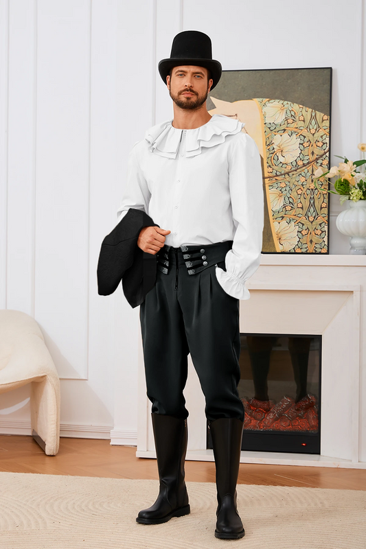 Runcati White Medieval Pirate Shirt