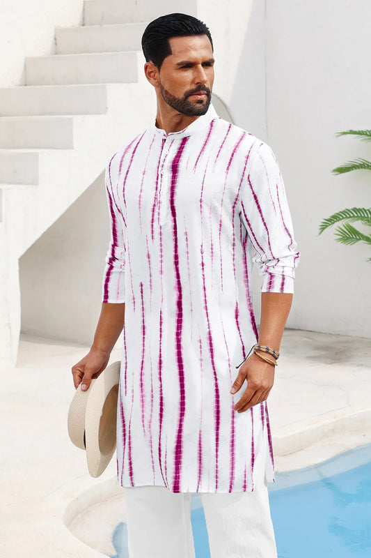 Runcati White Print Kaftan Shirt
