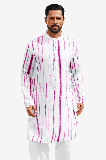 Runcati White Print Kaftan Shirt