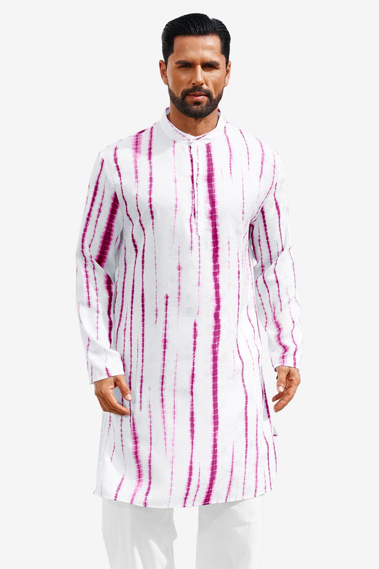 Runcati White Print Kaftan Shirt