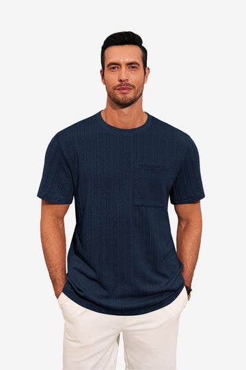 Runcati Mens Dark Blue Short Sleeve T-Shirts