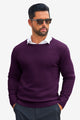 Runcati Mens Dark Purple Crewneck Sweaters