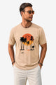 Runcati Mens Khaki Island Graphic Tee