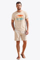 Runcati Mens Apricot Vacation Graphic Tee